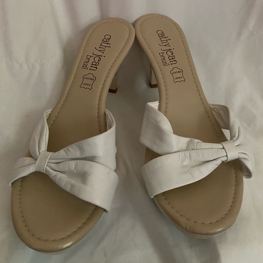 Cathy Jean Slip on Leather Heels